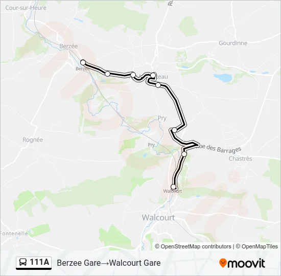 111A Bus Line Map