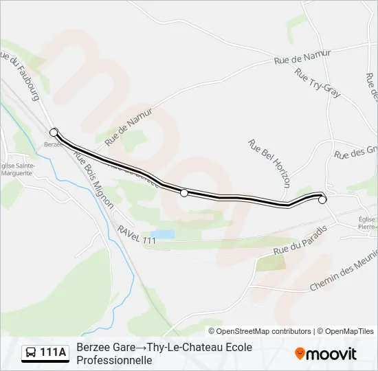 Plan de la ligne 111A de bus