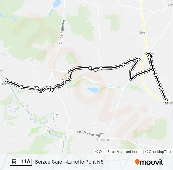 111A Bus Line Map