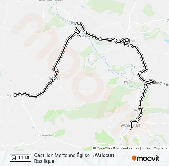 111A Bus Line Map