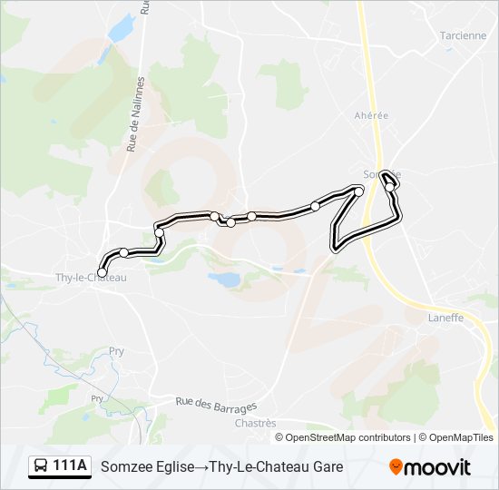 111A bus Line Map