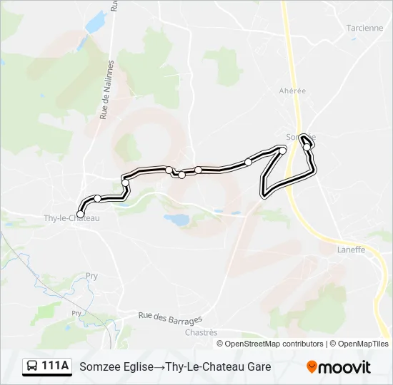 111A Bus Line Map