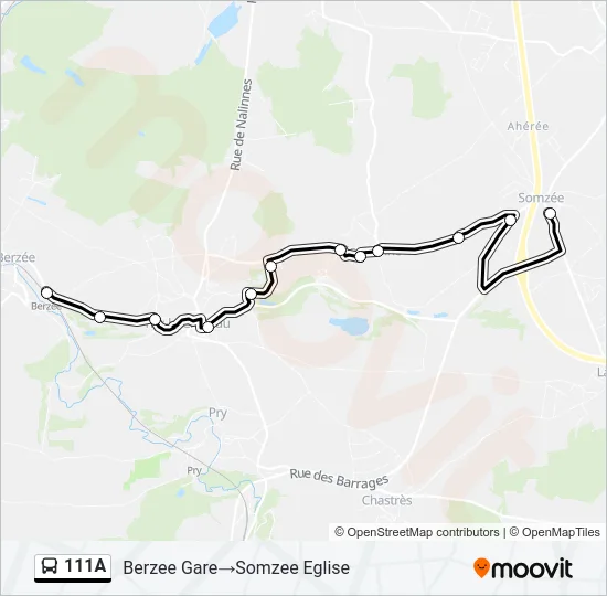 111A Bus Line Map
