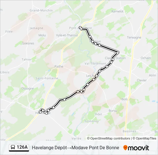 126A Bus Line Map