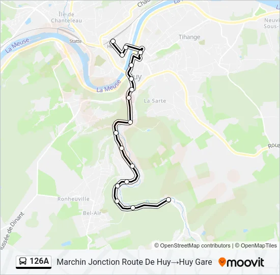 126A Bus Line Map