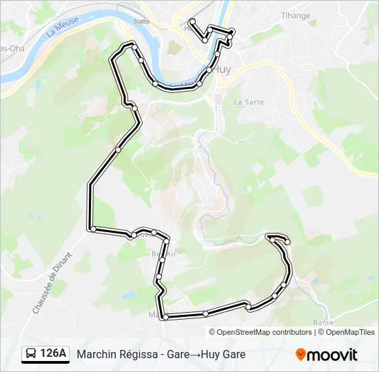 126A Bus Line Map