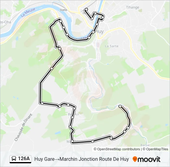 126A Bus Line Map