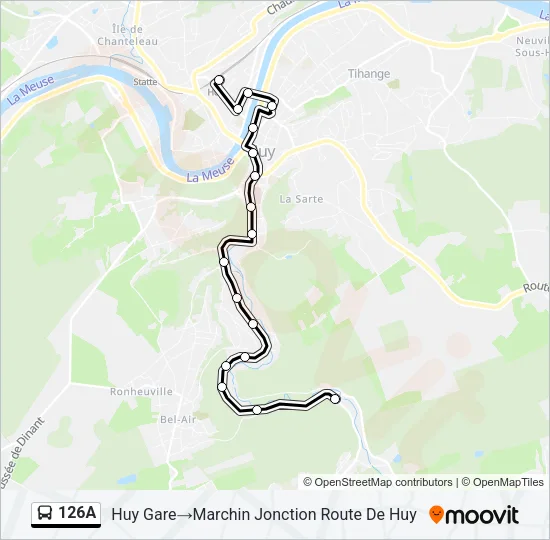 126A Bus Line Map