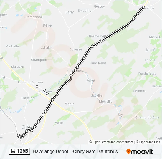 126B Bus Line Map