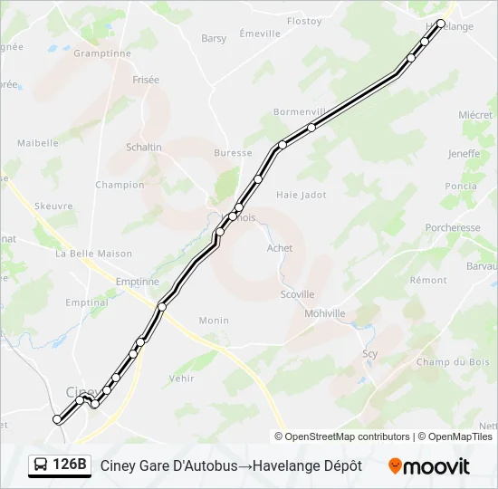 126B Bus Line Map