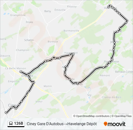 126B Bus Line Map