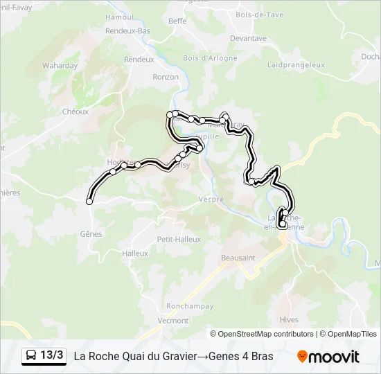 13/3 Bus Line Map