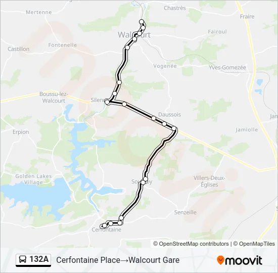 132A Bus Line Map