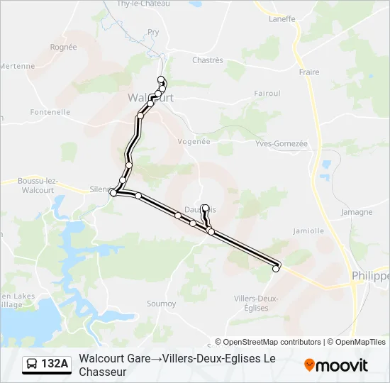 132A Bus Line Map