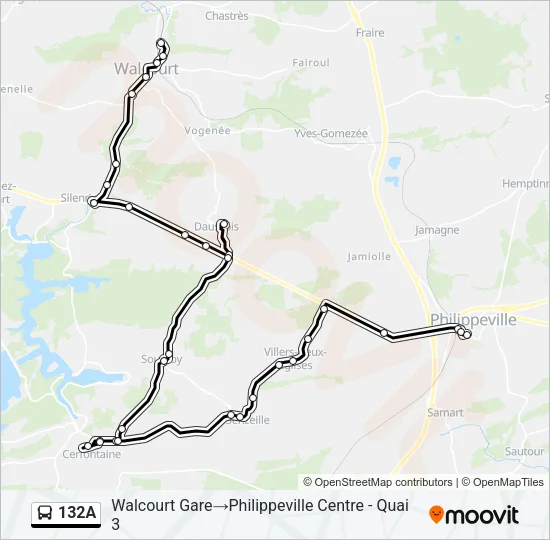 132A Bus Line Map