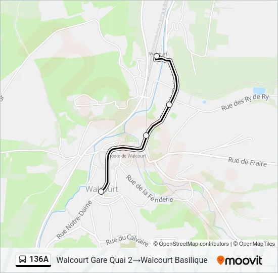 136A Bus Line Map