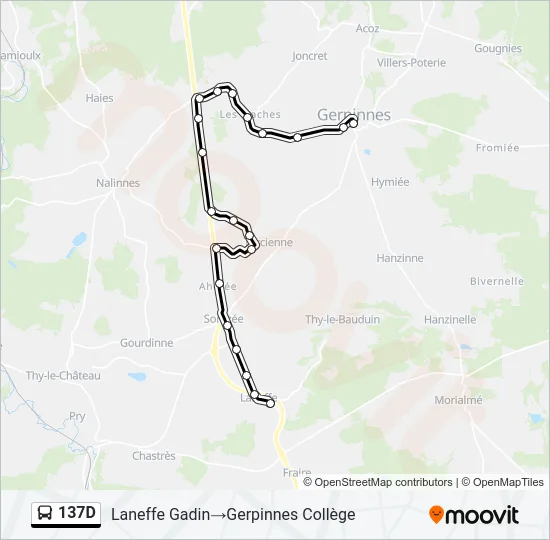 137D Bus Line Map