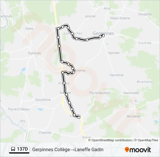 137D Bus Line Map