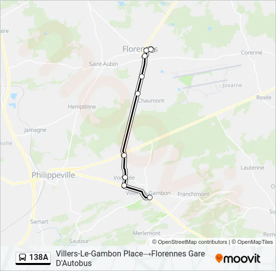 138A Bus Line Map