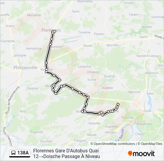 138A Bus Line Map