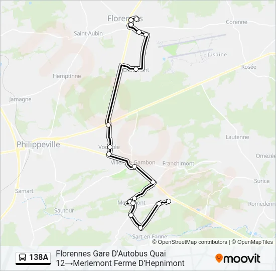 138A Bus Line Map