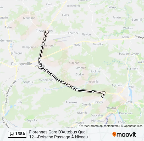 138A Bus Line Map