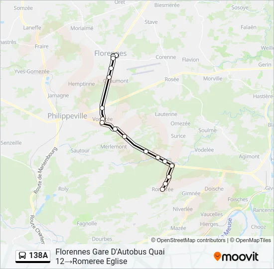 138A Bus Line Map