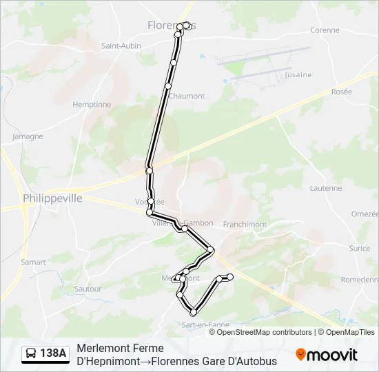 138A Bus Line Map