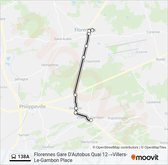 138A Bus Line Map