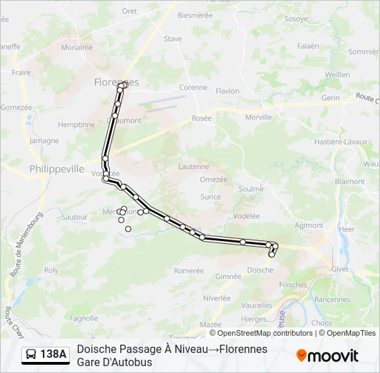 138A Bus Line Map