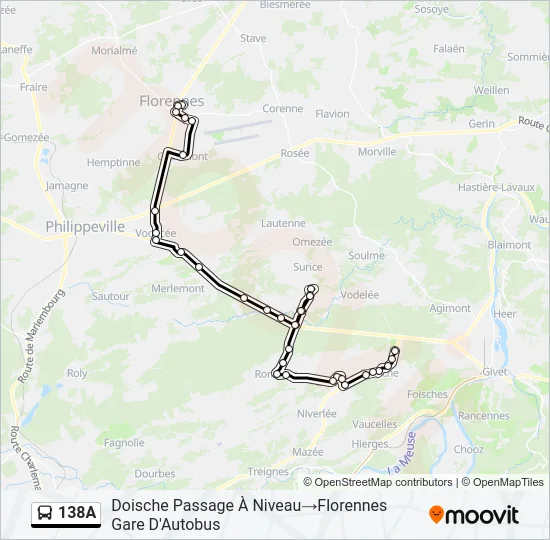 138A Bus Line Map