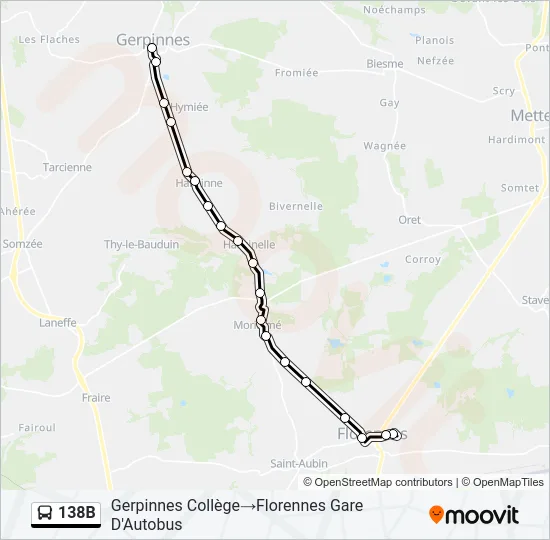 138B Bus Line Map