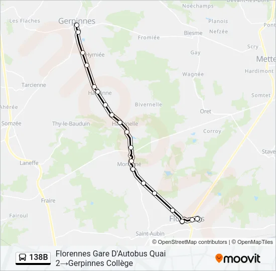 138B Bus Line Map