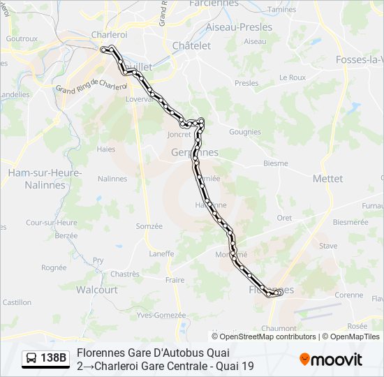 Plan de la ligne 138B de bus