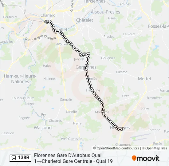 Plan de la ligne 138B de bus