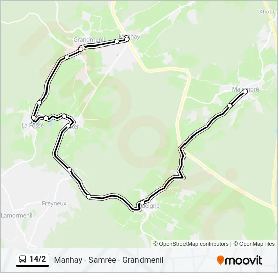 14/2 Bus Line Map