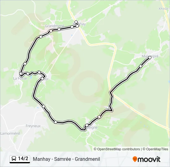 14/2 Bus Line Map