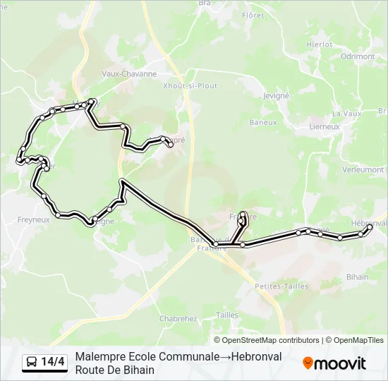 14/4 Bus Line Map