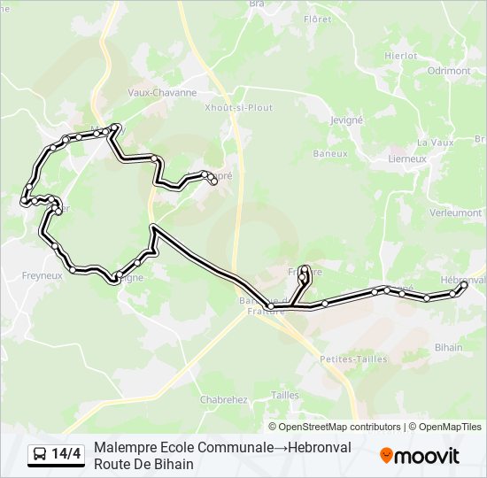 14/4 bus Line Map