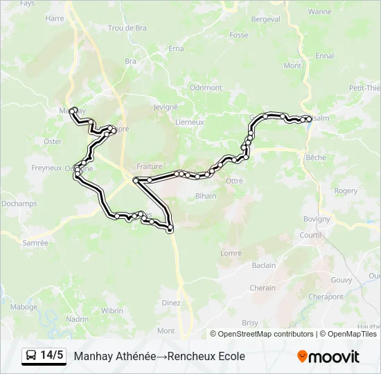 14/5 Bus Line Map
