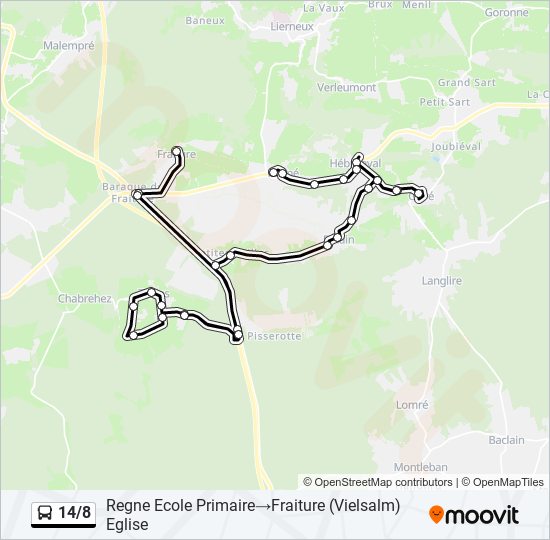 14/8 bus Line Map