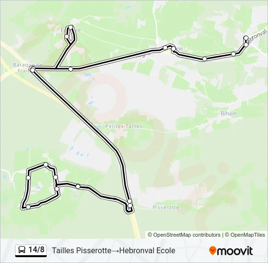 14/8 Bus Line Map