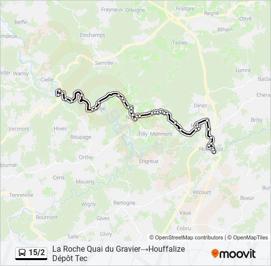 Plan de la ligne 15/2 de bus