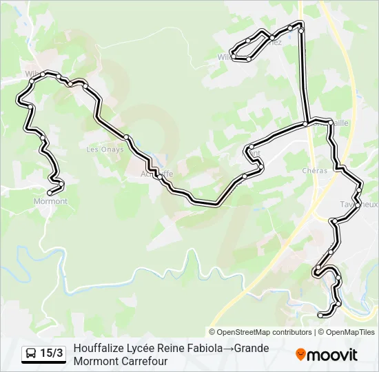 15/3 Bus Line Map