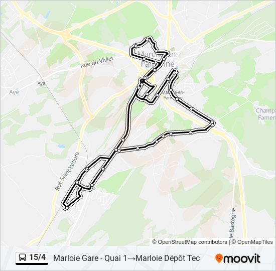 Plan de la ligne 15/4 de bus