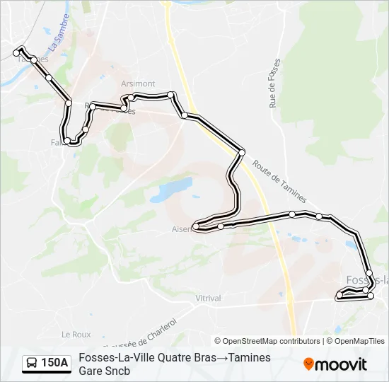 150A Bus Line Map