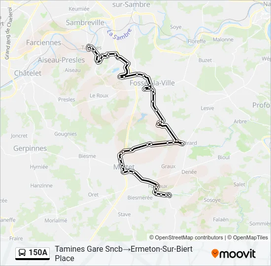 150A Bus Line Map