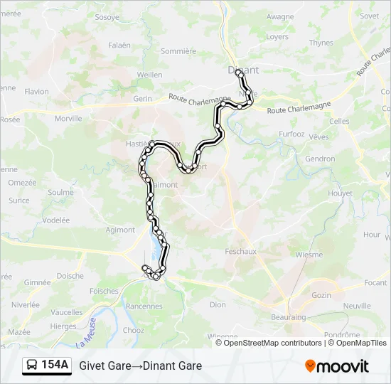 154A Bus Line Map