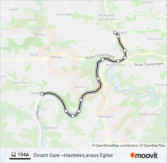 154A bus Line Map