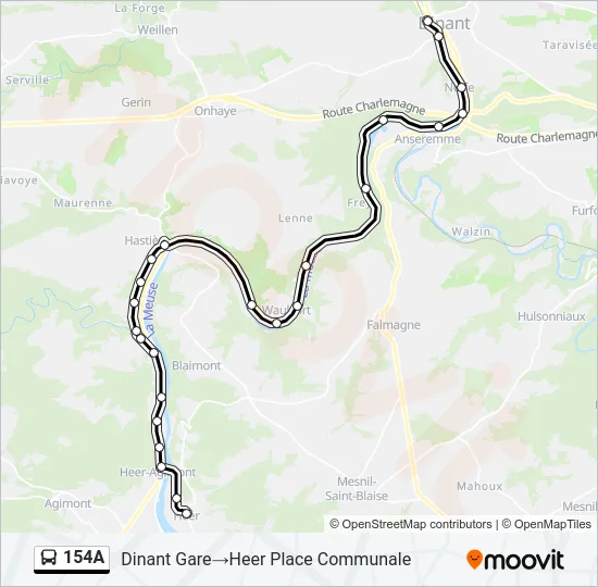 154A Bus Line Map